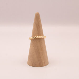 Gold-Fill 3mm large beaded stacking ring.