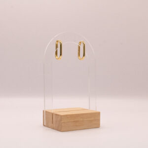 Gold-Fill elongated 16mm hoop huggie earrings.