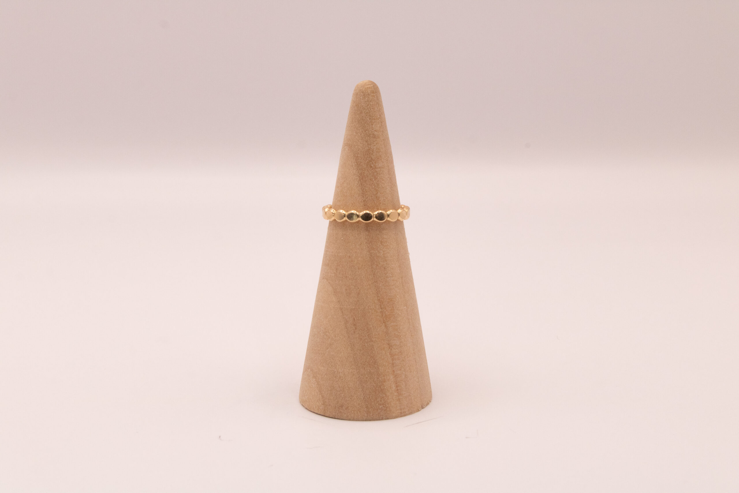 Gold-Fill 2.5mm flat beaded hammered stacking ring.