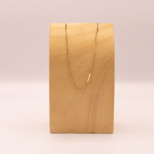 Gold-Fill pressed bar accent chain necklace 1.5mm.