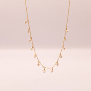 Gold-Fill 1.7mm chain with freshwater pearl shaker adjustable necklace 16"-18".