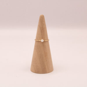 Dainty simulated 3mm pearl Gold-Fill ring