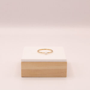 Dainty simulated 3mm pearl Gold-Fill ring