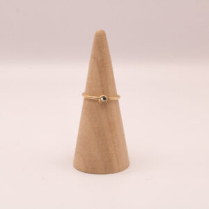 Rose cut pyrite 4mm Gold-Fill bezel set stacking ring