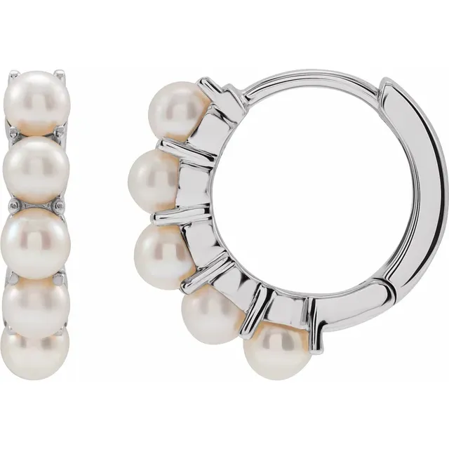 Mae Pearl Earrings White Gold