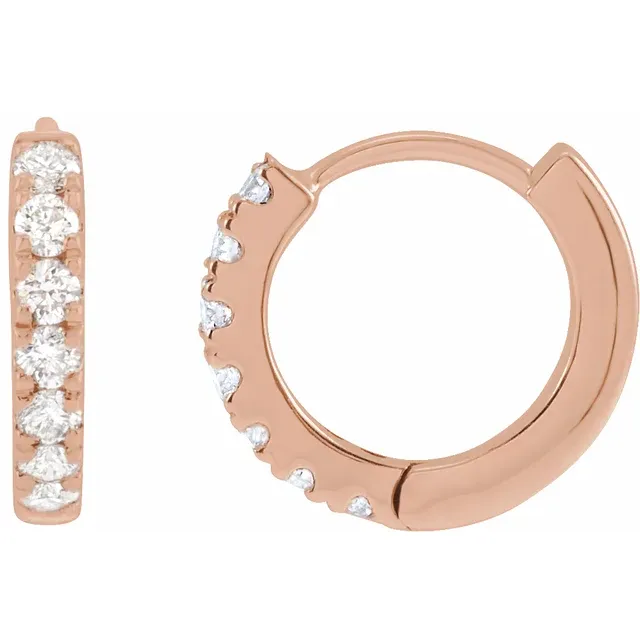 Pave Earrings Rose Gold 10mm_