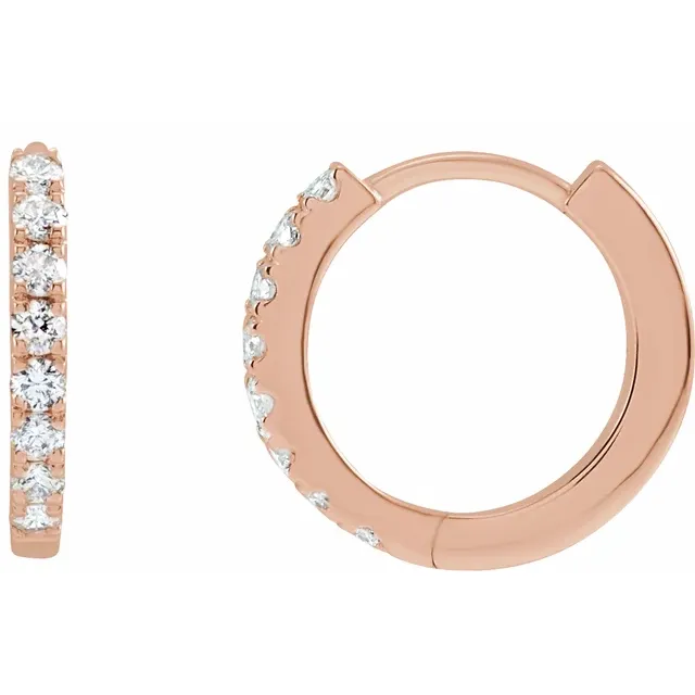 Pave Earrings Rose Gold 12mm