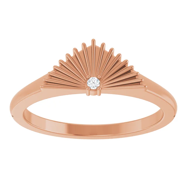 Ray Ring Rose Gold Front