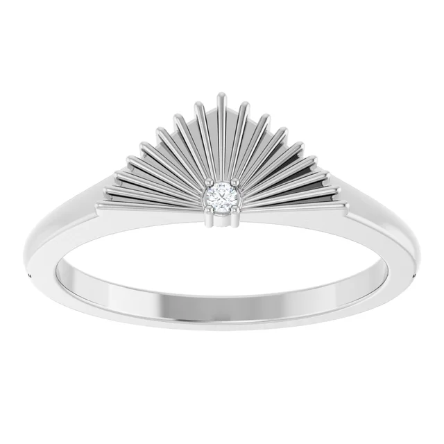 Ray Ring White Gold Front