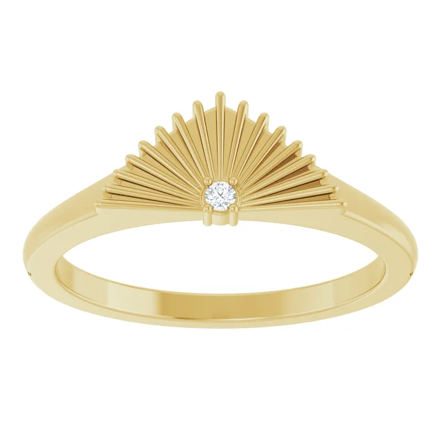 Ray Ring Yellow Gold Front