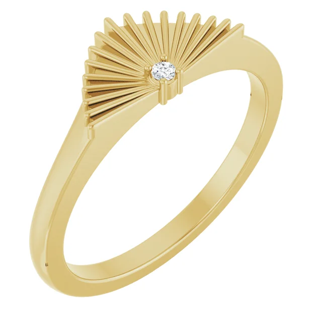 Ray Ring Yellow Gold Side
